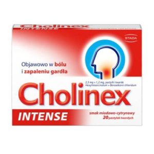 Cholinex Intense, smak miod+cytryna, 20 tabletek-0