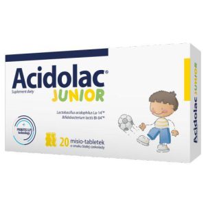 Acidolac Junior 3 lat smak biala czekolada, 20 tabletek-0