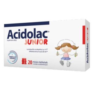 Acidolac Junior 3 lat smak truskawkowy, 20 tabletek-0