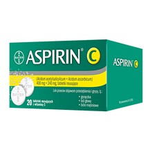 Aspirin C, 400 mg + 240 mg, tabletki musujace, 20 szt. -151