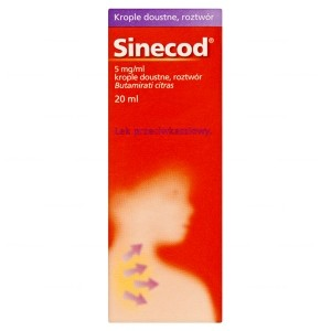 Sinecod krople doustne 5mg/1ml dla dzieci powyżej 2 miesiąca 20ml