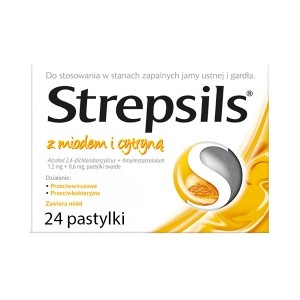 Strepsils z miodem i cytryną 24 pastylki