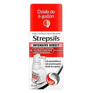 Strepsils Intensive Direct Aerozol do Stosowania w Jamie Ustnej 15ml
