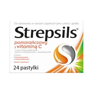 Strepsils pomarańczowy z witaminą C 24 sztuki