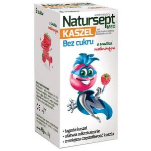 Natursept Kaszel, bez cukru malinowym lizaki, 6 sztuk-0