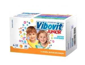 Vibovit Junior, dla dzieci w wieku od 4 do 12 lat, smak pomaranczowy, 14 saszetek-0