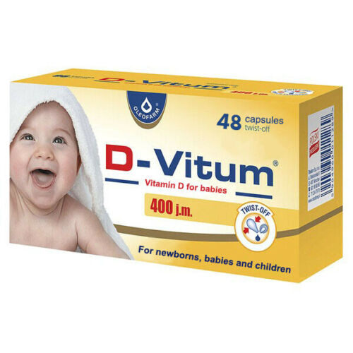 D-Vitum 400 j.m., witamina D dla niemowlat, 48 kapsulek -0 D-Vitum 400 j.m., witamina D dla niemowlat, 48 kapsulek -0