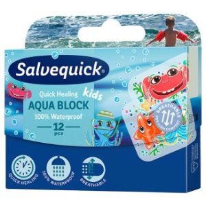 Plastry Salvequick, Aqua Block Kids, 12 sztuk-0