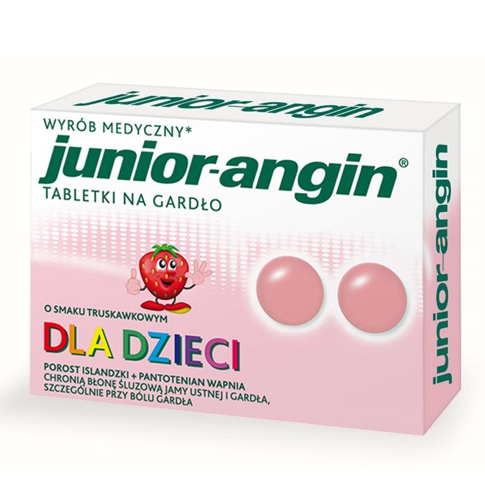 Junior angin, dla dzieci od 4 lat, smak truskawkowy, 24 tabletek do ssania-0 Junior angin, dla dzieci od 4 lat, smak truskawkowy, 24 tabletek do ssania-0