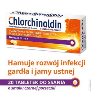 Chlorchinaldin o smaku czarnej porzeczki 2 mg, 20 tabletek do ssania-0