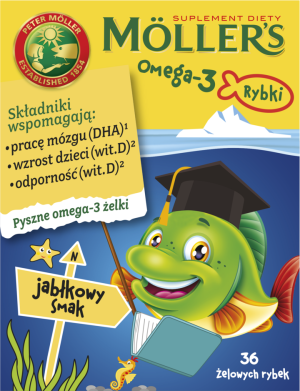 Tran Mollers Omega-3 Rybki jabłkowe 36sz-0